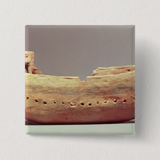Model van een boot met een hoog benedendek vierkante button 5,1 cm (Voorkant)