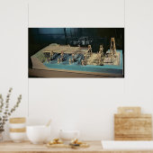 Model van een brug over de Rijn Poster (Keuken)