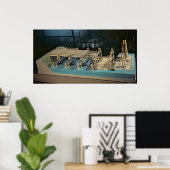 Model van een brug over de Rijn Poster (Thuiskantoor)
