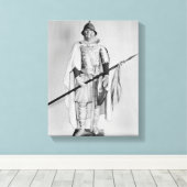 Model van een Carolingian cavalryman Canvas Afdruk (Insitu (Houten vloer))