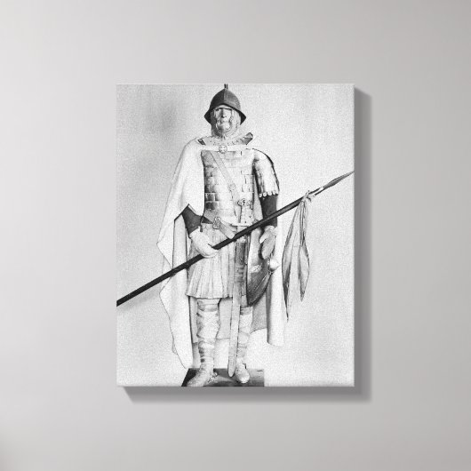 Model van een Carolingian cavalryman Canvas Afdruk (Voorkant)