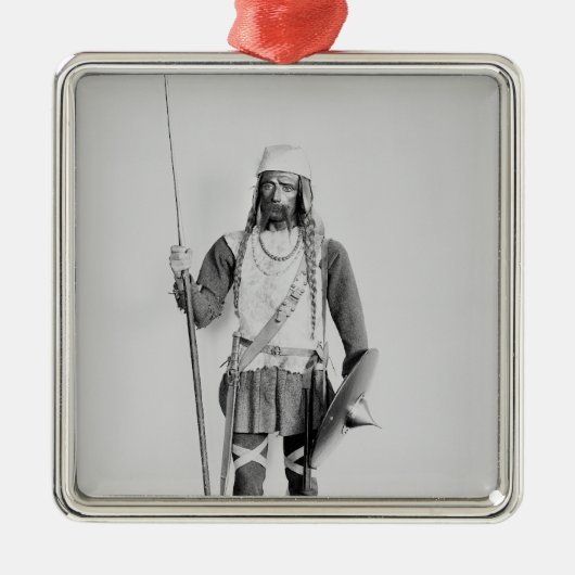 Model van een Frankisch krijger Metalen Ornament (Voorkant)