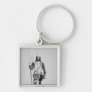 Model van een Frankisch krijger Sleutelhanger