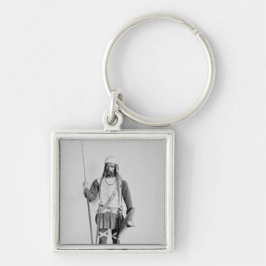 Model van een Frankisch krijger Sleutelhanger (Voorkant)