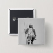 Model van een Frankisch krijger Vierkante Button 5,1 Cm (Voorkant /achterkant)
