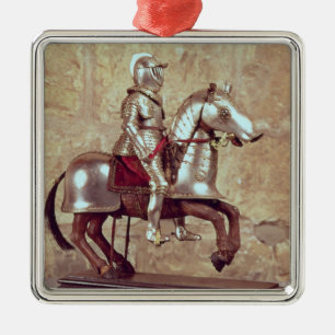 Model van een gestreepte paard en roer, c.1640 metalen ornament