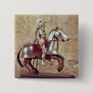 Model van een gestreepte paard en roer, c.1640 vierkante button 5,1 cm