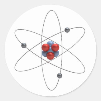 Model van een lithiumatoom ronde sticker