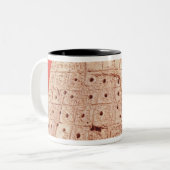 Model van een schapenlever tweekleurige koffiemok (Voorkant links)