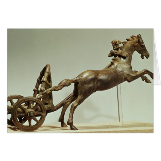 Model van een twee-paard-kariot (Voorkant Horizontaal)