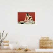 Model van een vrouw die graan fijnmaakt, het Oude Poster (Keuken)