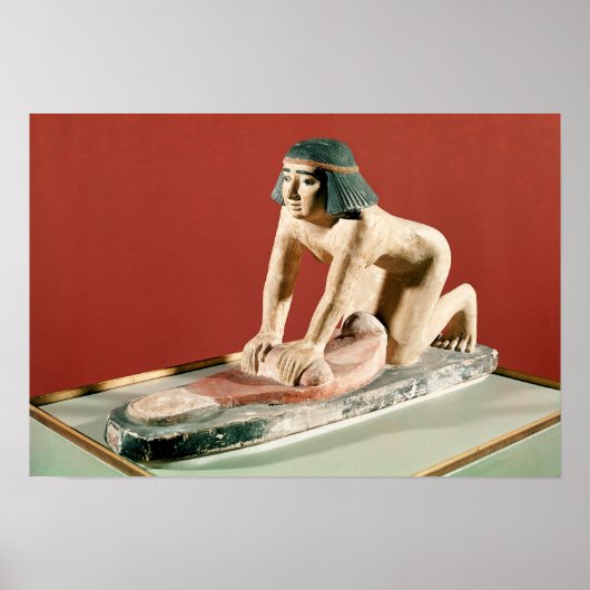 Model van een vrouw die graan fijnmaakt, het Oude Poster (Voorkant)