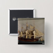 Model van het schip "L'Achille" Vierkante Button 5,1 Cm (Voorkant /achterkant)