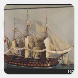 Model van het schip "L'Achille" Vierkante Sticker