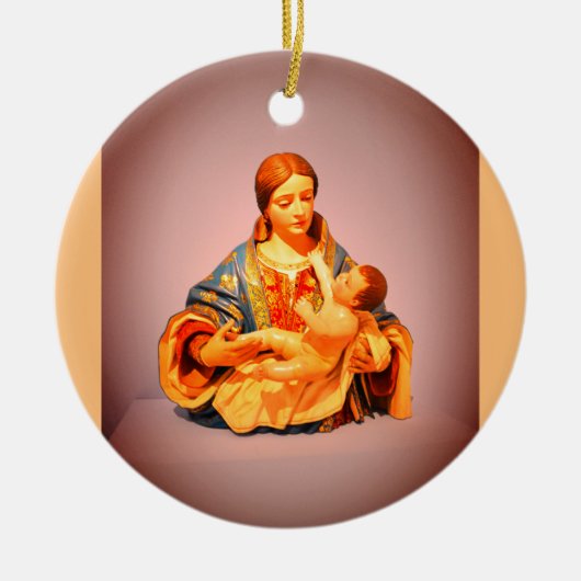 Model van Maria en Jezus Keramisch Ornament (Voorkant)