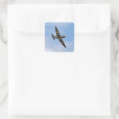 Model van Spitfire MK IX MK923 Vierkante Sticker (Tas)