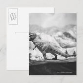 Model van tyrannosaurussen rex B&W Briefkaart (Voorkant / Achterkant)