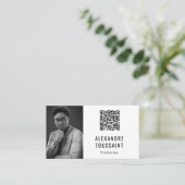 Model van visitekaartje Portrait & QR Code (Staand voorkant)
