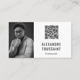 Model van visitekaartje Portrait & QR Code