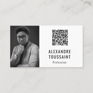 Model van visitekaartje Portrait & QR Code