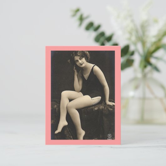 Model voor badpak briefkaart (Staand voorkant)