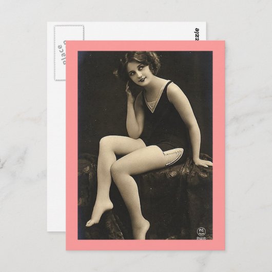 Model voor badpak briefkaart (Voorkant / Achterkant)