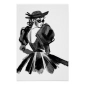 model voor geschetste Mode van couture Perfect Poster (Voorkant)
