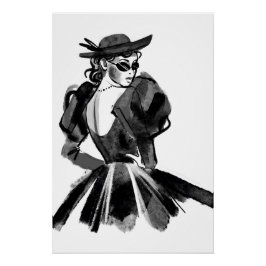 model voor geschetste Mode van couture Perfect Poster