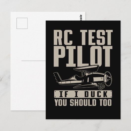 Model voor het proefmodel voor RC-Vliegtuig-Humor Briefkaart (Voorkant / Achterkant)