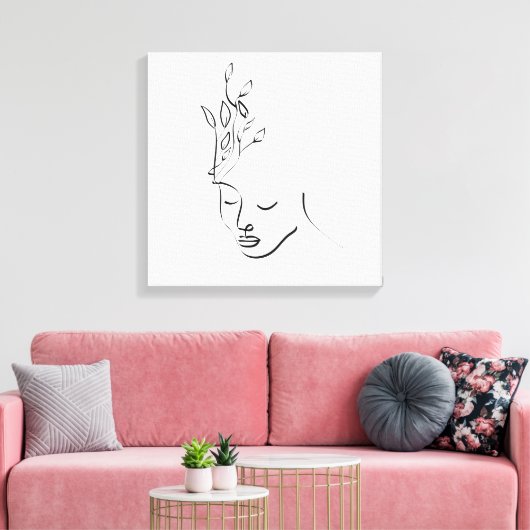 Model voor Mode Vrouw Face Canvas Afdruk (Insitu (Woonkamer))
