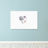 Model voor Mode Vrouw Face Canvas Afdruk (Insitu (Houten vloer))