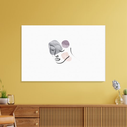Model voor Mode Vrouw Face Canvas Afdruk (Insitu (Woonkamer))