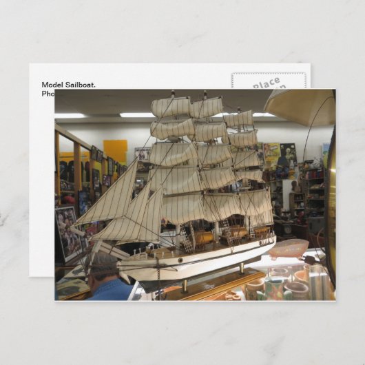 Model voor zeilboot briefkaart (Voorkant / Achterkant)