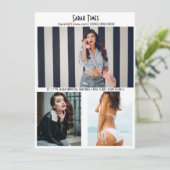 Model Vrouw Comp Card-Sjabloon Kaart (Staand voorkant)