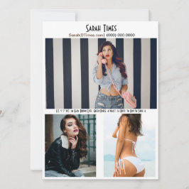 Model Vrouw Comp Card-Sjabloon Kaart