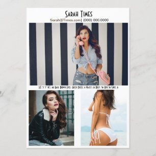 Model Vrouw Comp Card-Sjabloon Kaart