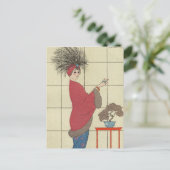 Model with Fox Trimmed Coat Briefkaart (Staand voorkant)