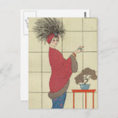 Model with Fox Trimmed Coat Briefkaart (Voorkant / Achterkant)