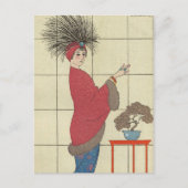 Model with Fox Trimmed Coat Briefkaart (Voorkant)