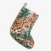 Modelafbeelding van luipaard, dierlijke afdruk kleine kerstsok (Voorkant (Hangend))