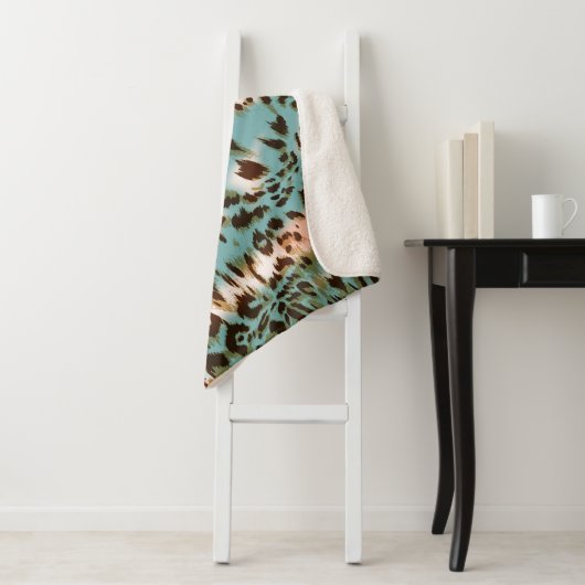 Modelafbeelding van luipaard, dierlijke afdruk sherpa deken (In situ)