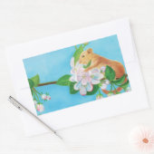 Modelblad- en appelbloesems rechthoekige sticker (Envelop)