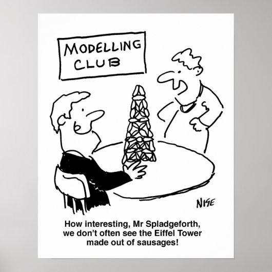 Modelclub Eiffeltoren gemaakt van worsten Poster (Voorkant)