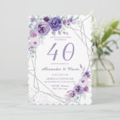 Modèle Anniversaire 40 ans Couleur Lavande Kaart (Staand voorkant)