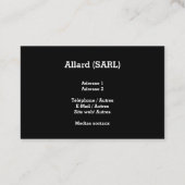 Modèle de carte de visite à initiales noir visitekaartje (Achterkant)