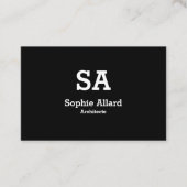 Modèle de carte de visite à initiales noir visitekaartje (Voorkant)