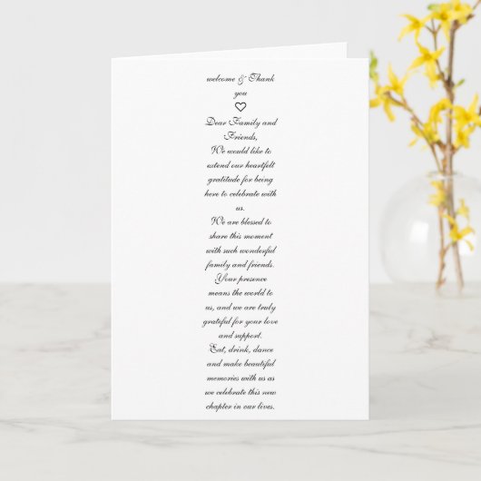 Modèle de marque-places de remerciement minimalist kaart (Gele Bloem)