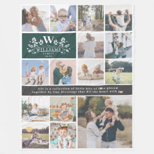 Modelformulier familienaam 15 Foto-collage Fleece Deken