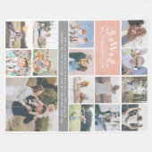 Modelformulier familienaam | 15 Foto-collage Fleece Deken (Voorkant (Horizontaal))