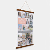 Modelformulier familienaam | 15 Foto-collage Hangend Wandkleed (Gebogen)